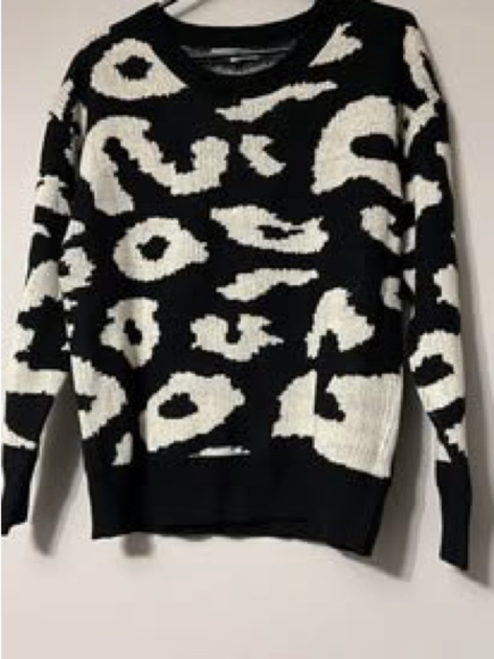 Baltic Born Black and White Abstract Crewneck Sweater